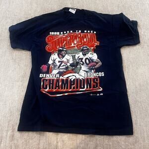 Vintage 90s 1998 NFL Denver Broncos Back to Back Super Bowl Champions Large 1999